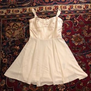 Express gold and cream dress